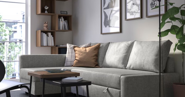 Sofá-cama de canto com arrumação (499€)